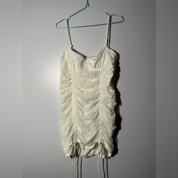Princess Polly White Ruched Women's Mini Dress Size 12 - Picture 1 of 5